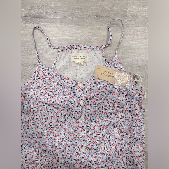 RARE!!! NWT Denim & Supply by Ralph Lauren Floral Sleeveless Rompers Size XS - Picture 2 of 5